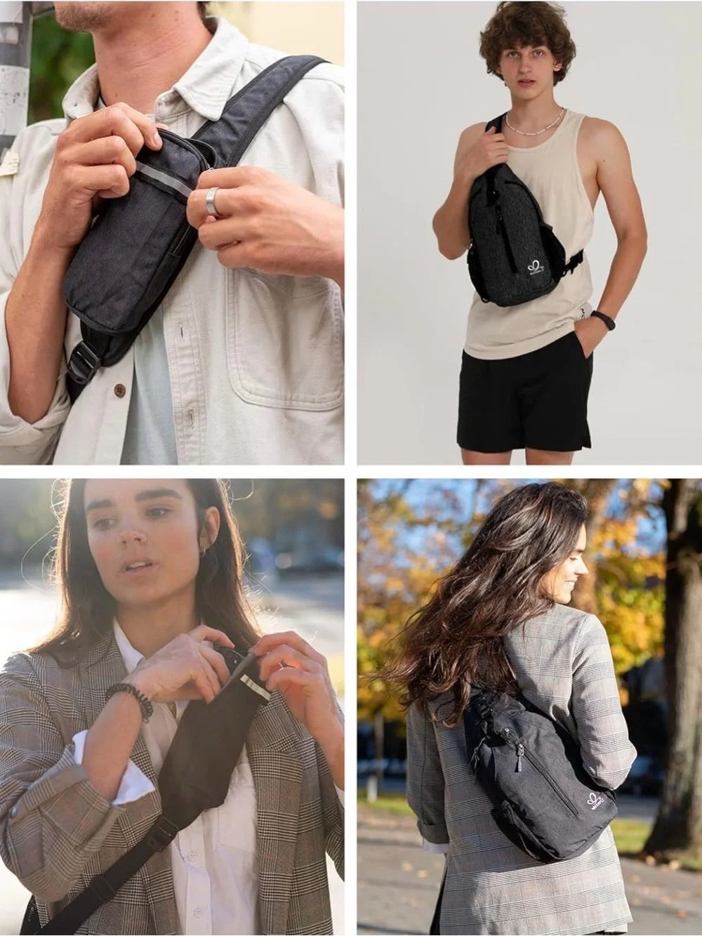 WATERFLY Crossbody Sling Backpack Travel Hiking Chest Bag Daypack